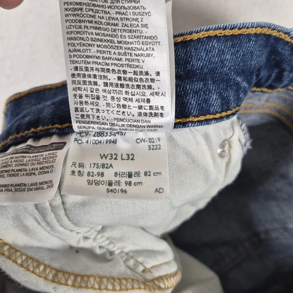 Levi's 512 Blue Jeans Men's Size 32x32 Slim Taper Mid-Wash Stretch Denim Casual